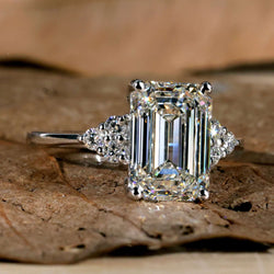 3.0 CT Emerald Cut Lab Grown Diamond Engagement Ring - IGI Certified