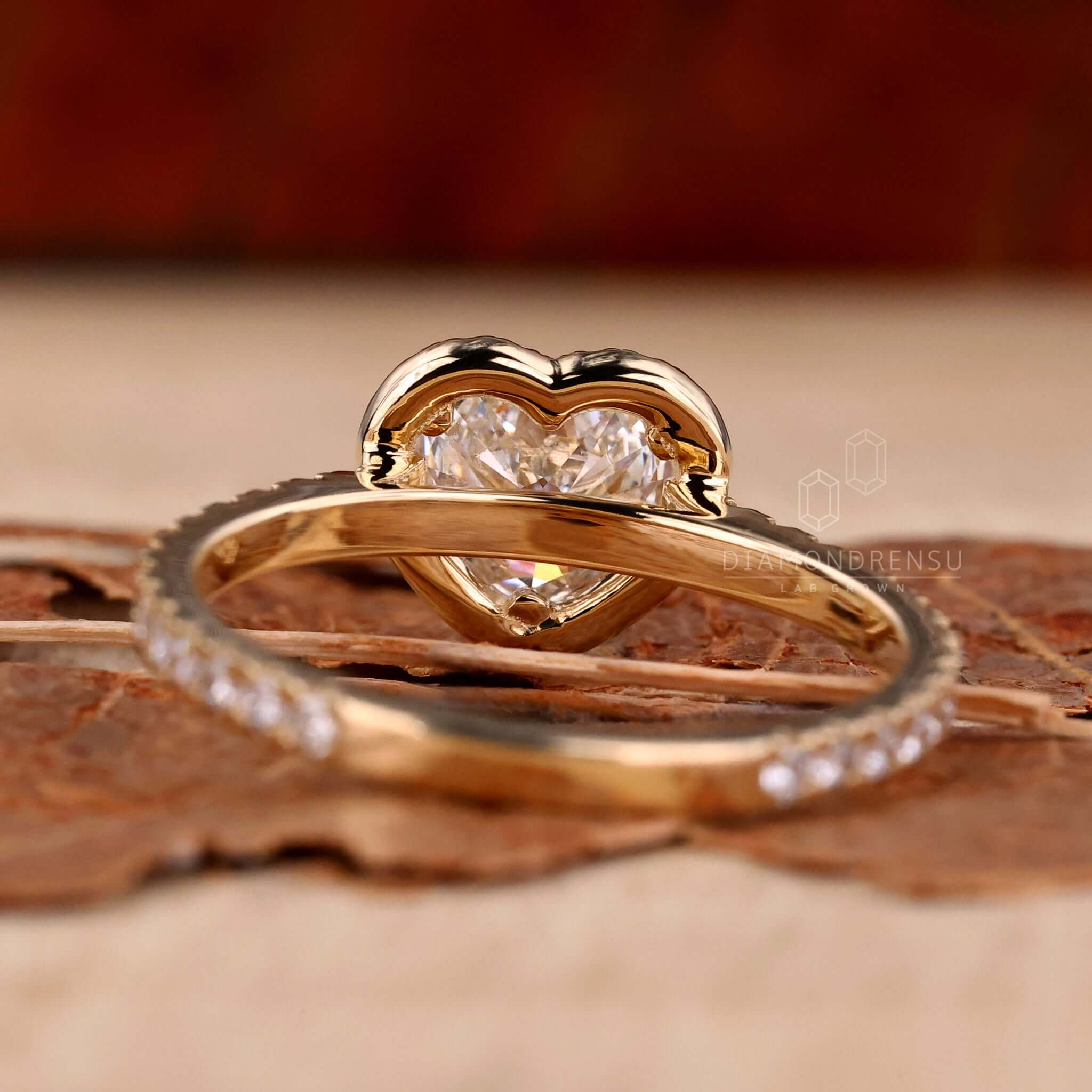 Heart shaped lab created diamond ring Clearance