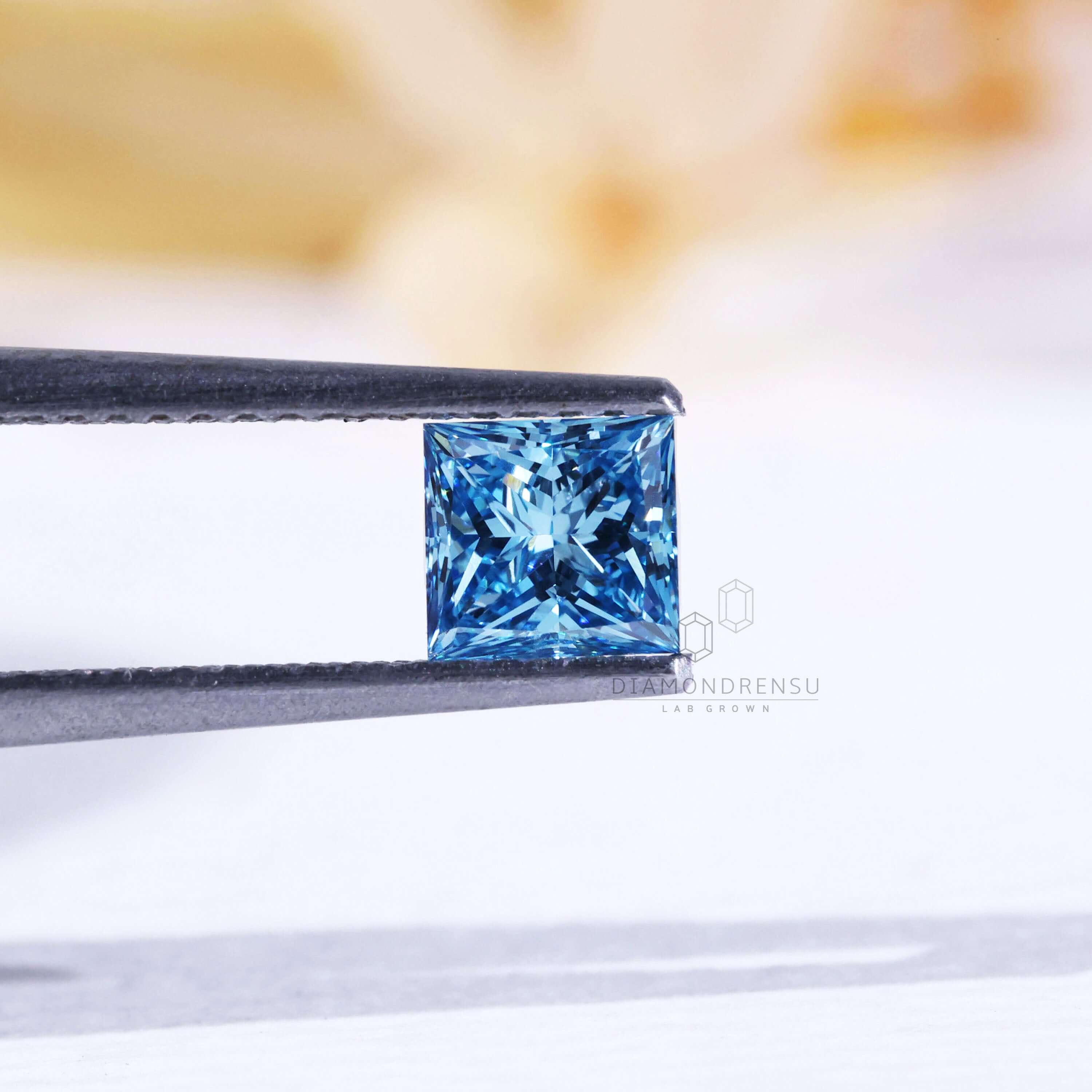 blue color lab grown diamond