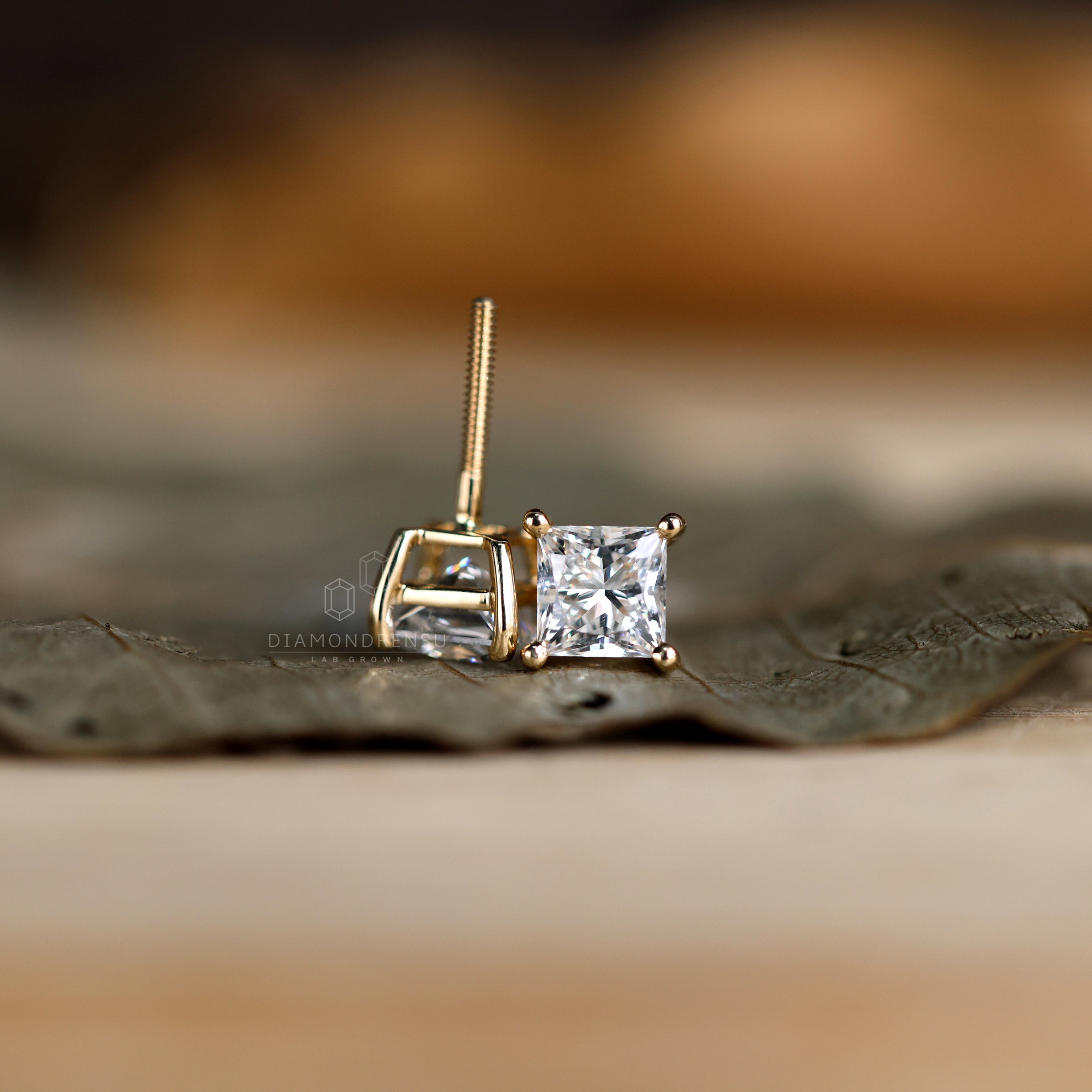 lab created diamond screw back earrings - diamondrensu