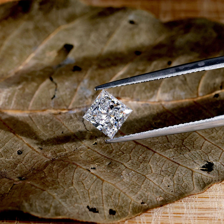 Princess cut lab grown diamond offered as loose diamond.
