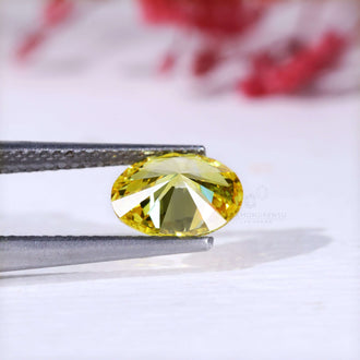 Oval cut lab grown diamond yellow 1.27 carat.
