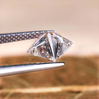 Lab grown diamond princess cut displayed as a 1.3 carat loose stone.
