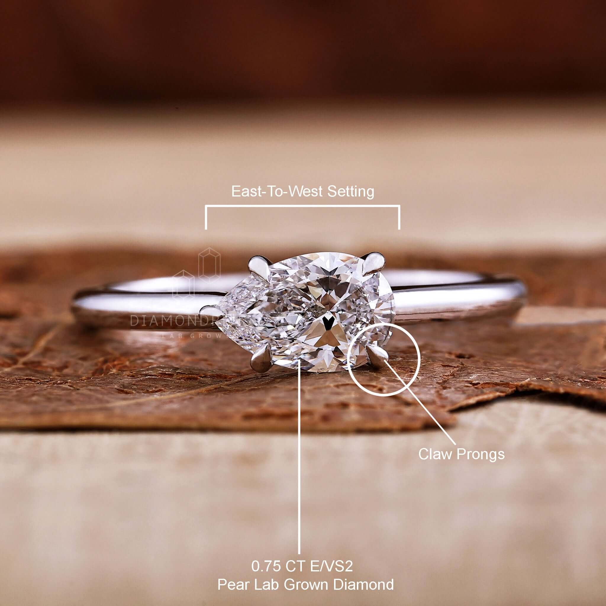 Ladies Lab Grown Diamond Engagement Ring, Platinum Claw Set Design, Oval  Cut Lab Grown Diamond 2.02ct, Marquise Cut Lab Grown Diamond 0.40ct Total  (6) - Blair and Sheridan