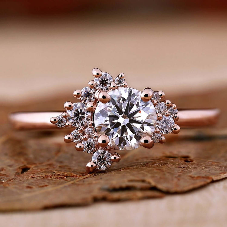 round lab grown diamond engagement ring