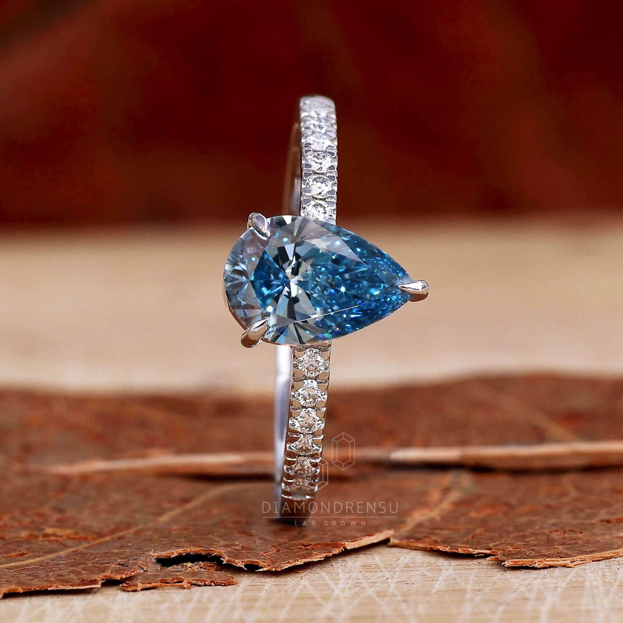 fancy blue diamond engagement ring