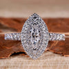 lab grown diamond double halo engagement ring