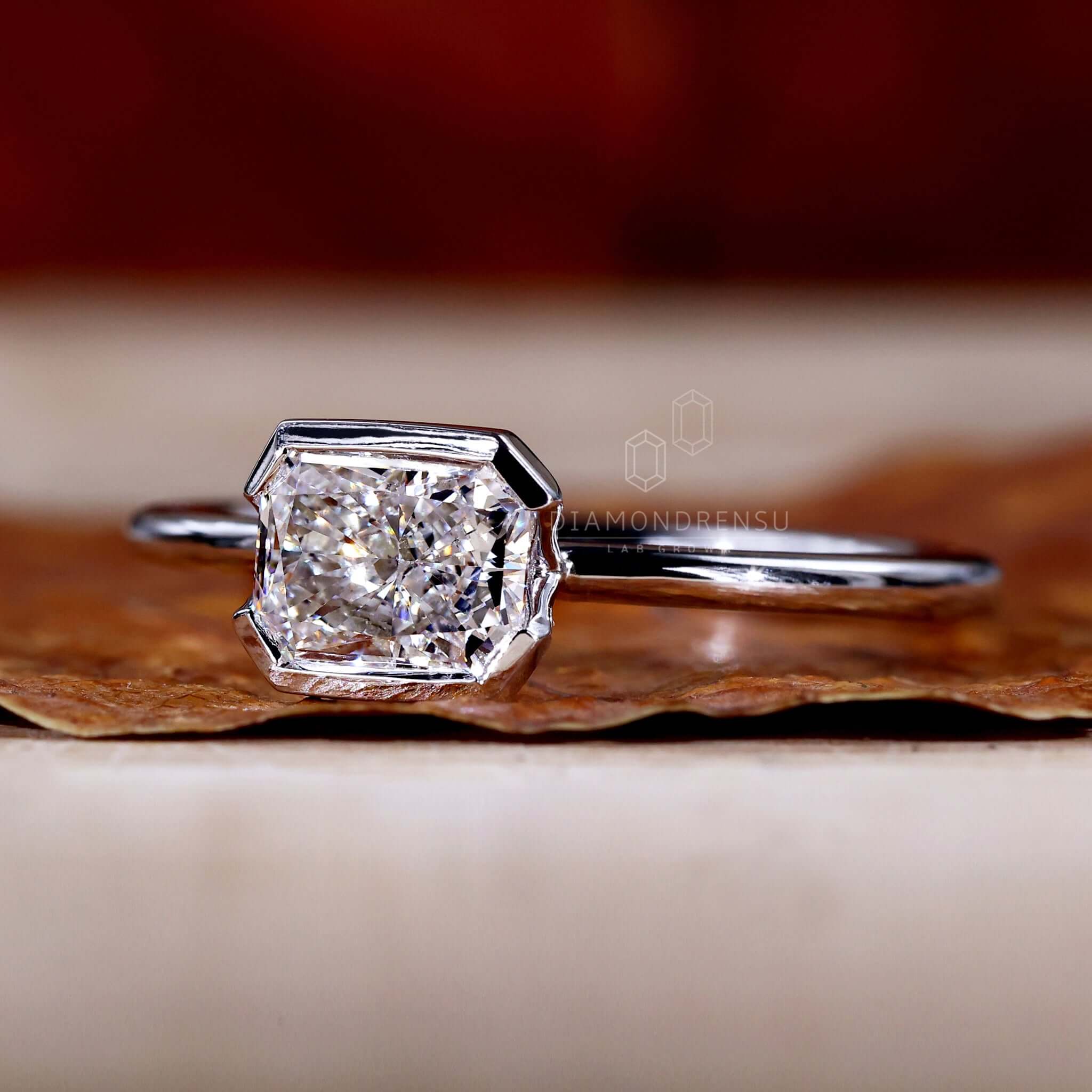 OOAK Half Bezel Octagon Sapphire Ring – Vale Jewelry