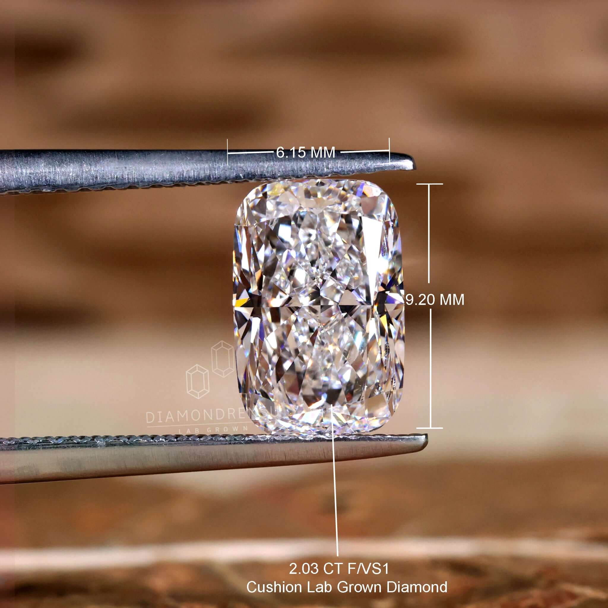 3 Carat Elongated Antique Cushion Lab Grown Diamond Solitaire