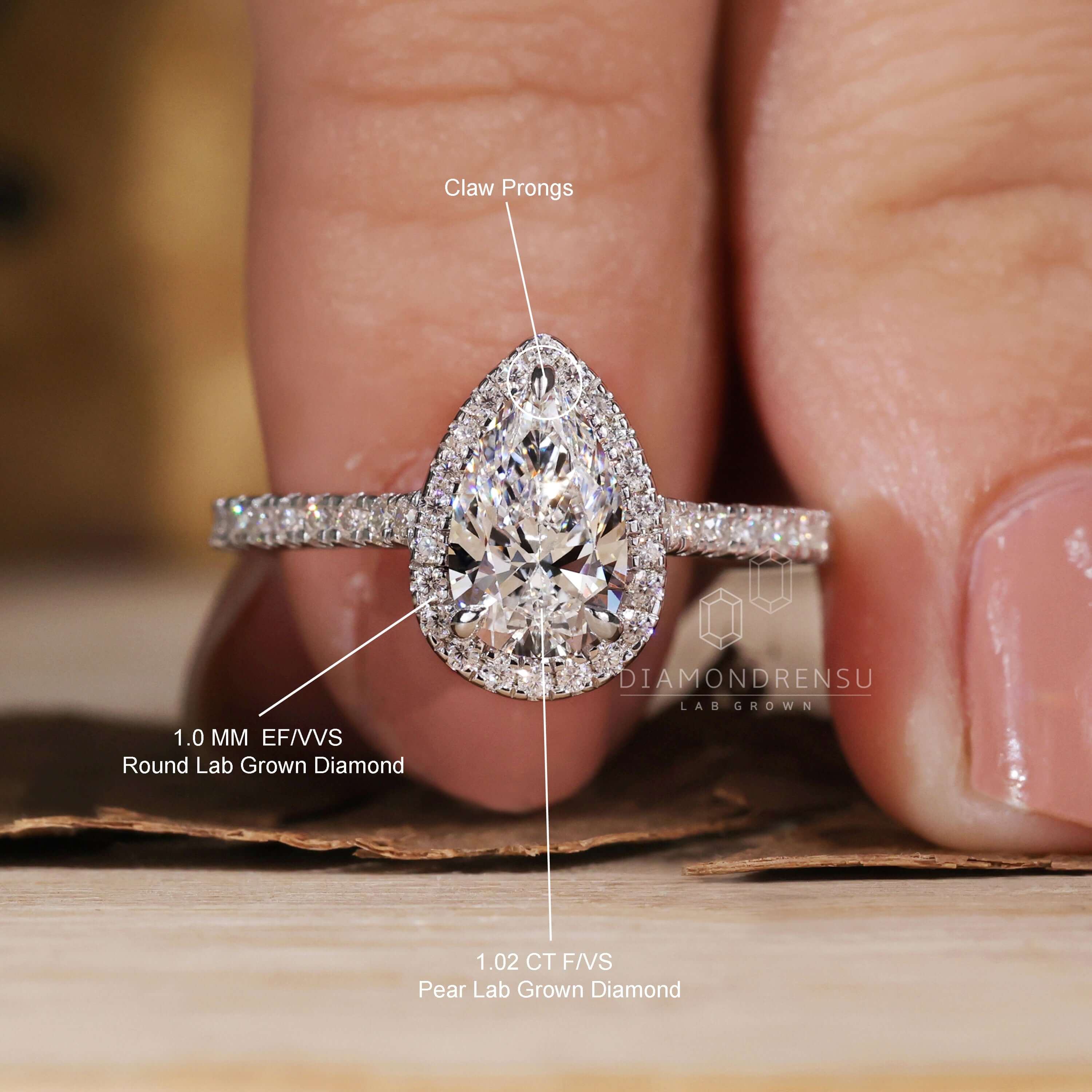 Large pear shaped diamond ring Clearance