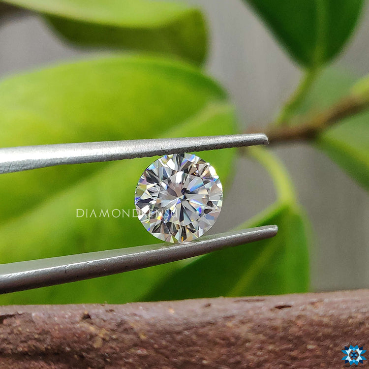 Loose Moissanite stone shaped in Moissanite round brilliant cut ideal for modern bridal sets.