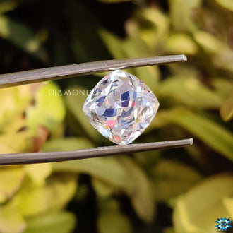 1.5 carat moissanite loose stone with divine cushion cut and antique appearance.
