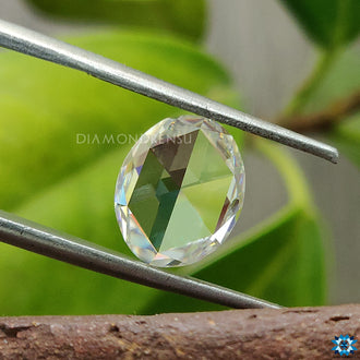 Oval Rose Cut Moissanite by Diamondrensu crafted for matching earrings and necklace sets.