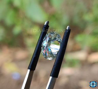 Oval cut Light Green Moissanite ready for custom orders.