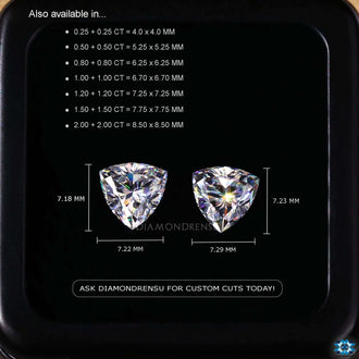 Moissanite Trillion Cut stones, ideal for matching sets.