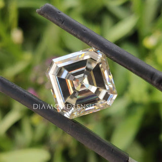 Asscher Cut Moissanite listed as a 0.69 carat moissanite loose stone.

