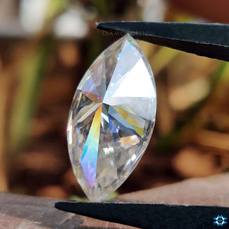 Antique cut moissanite marquise loose stone.
