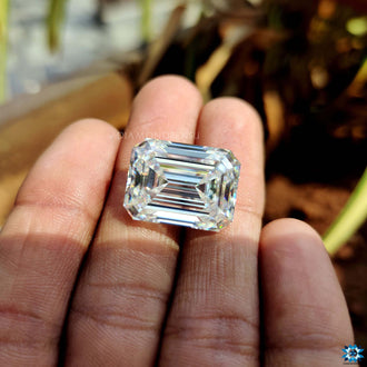 19.29 carat moissanite stone emerald cut.
