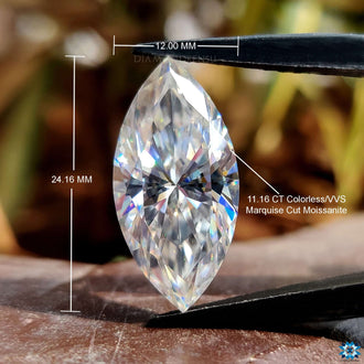 Moissanite loose stones 11.16 carat marquise cut.

