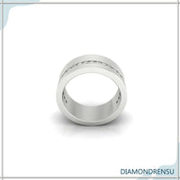 Channel set mens wedding band with IGI certified diamonds.
