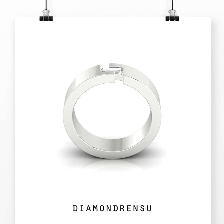 Gold wedding band available in rose, white, or yellow tones.
