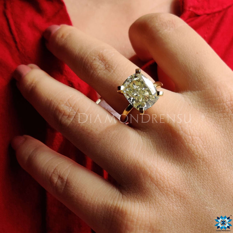 Stunning elongated cushion cut engagement ring with exceptional craftsmanship.
