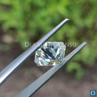 Radiant moissanite glowing with loose moissanite stone brilliance.
