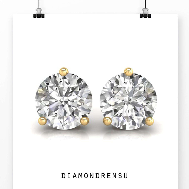Stunning lab grown diamond studs crafted in a martini set design for elegance.
