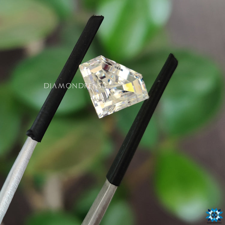 Colorless moissanite shining with antique cut moissanite.
