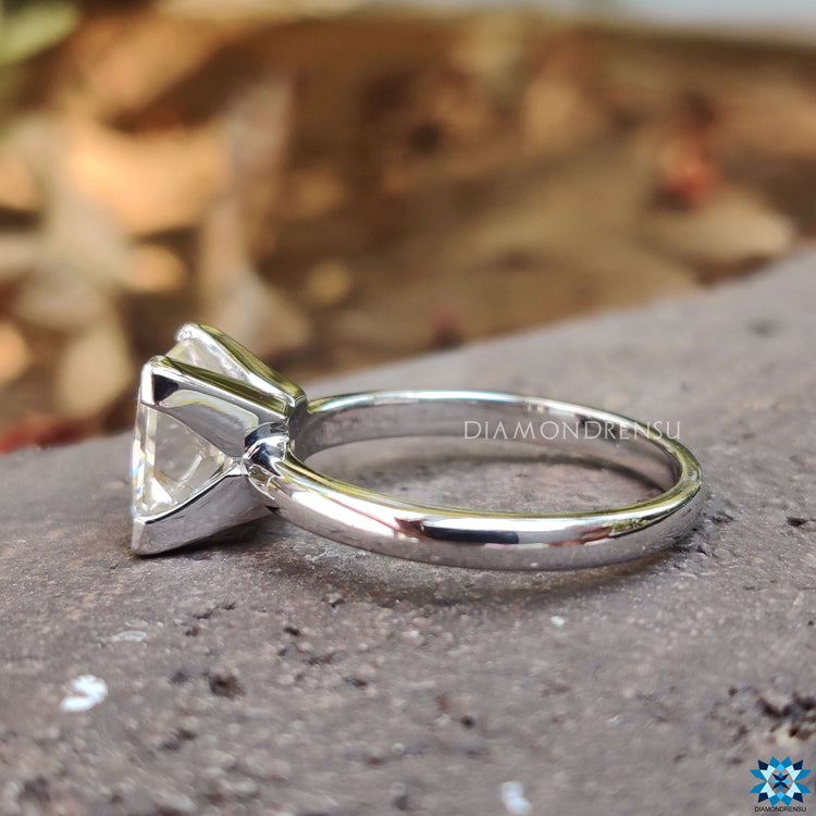 Handmade princess cut engagement ring, an exquisite piece of jewellery for special moments.