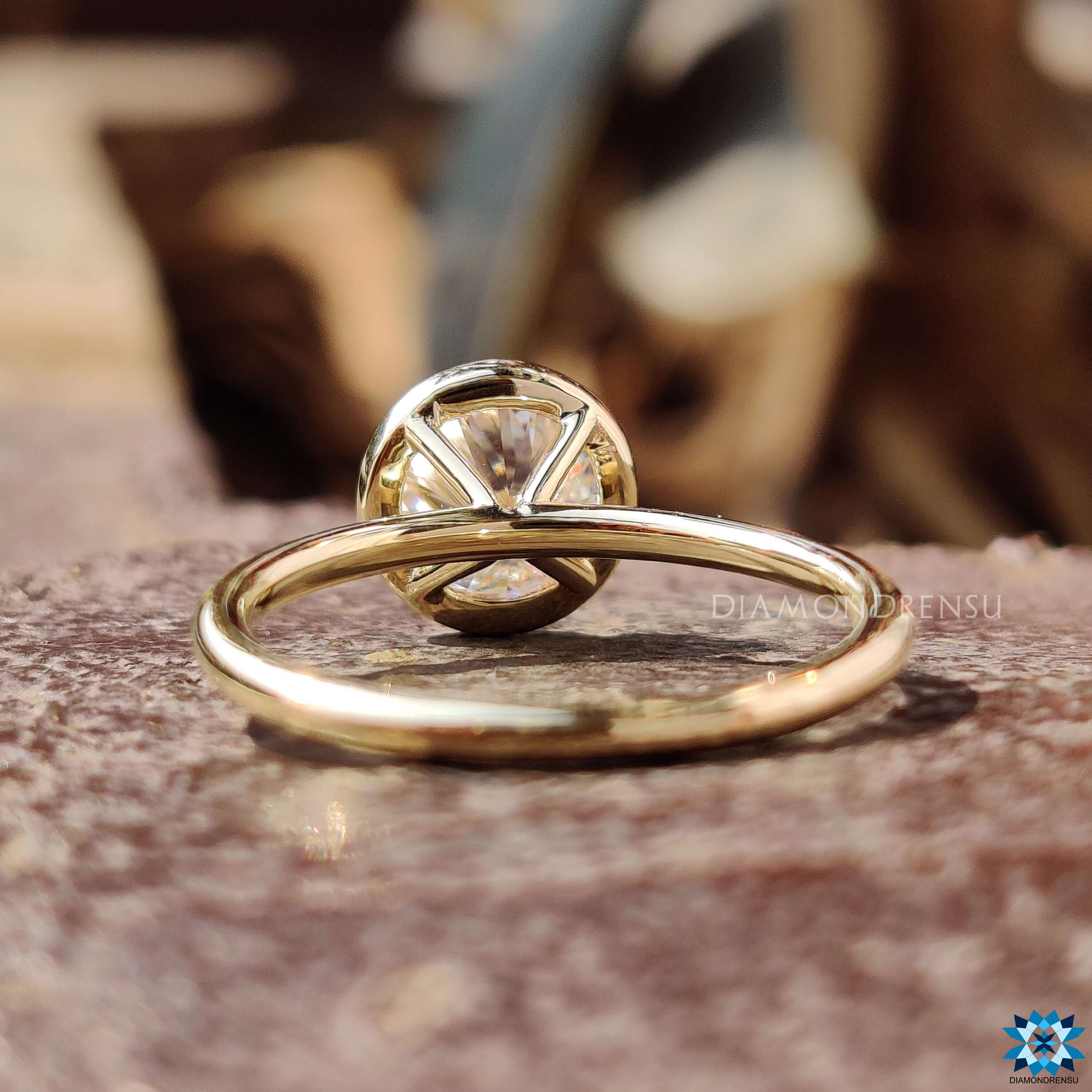 bezel set engagement ring - diamondrensu