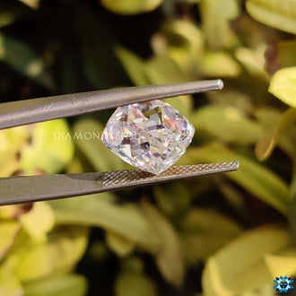 Divine cut cushion moissanite in 1.5 carat size, available as a loose stone.
