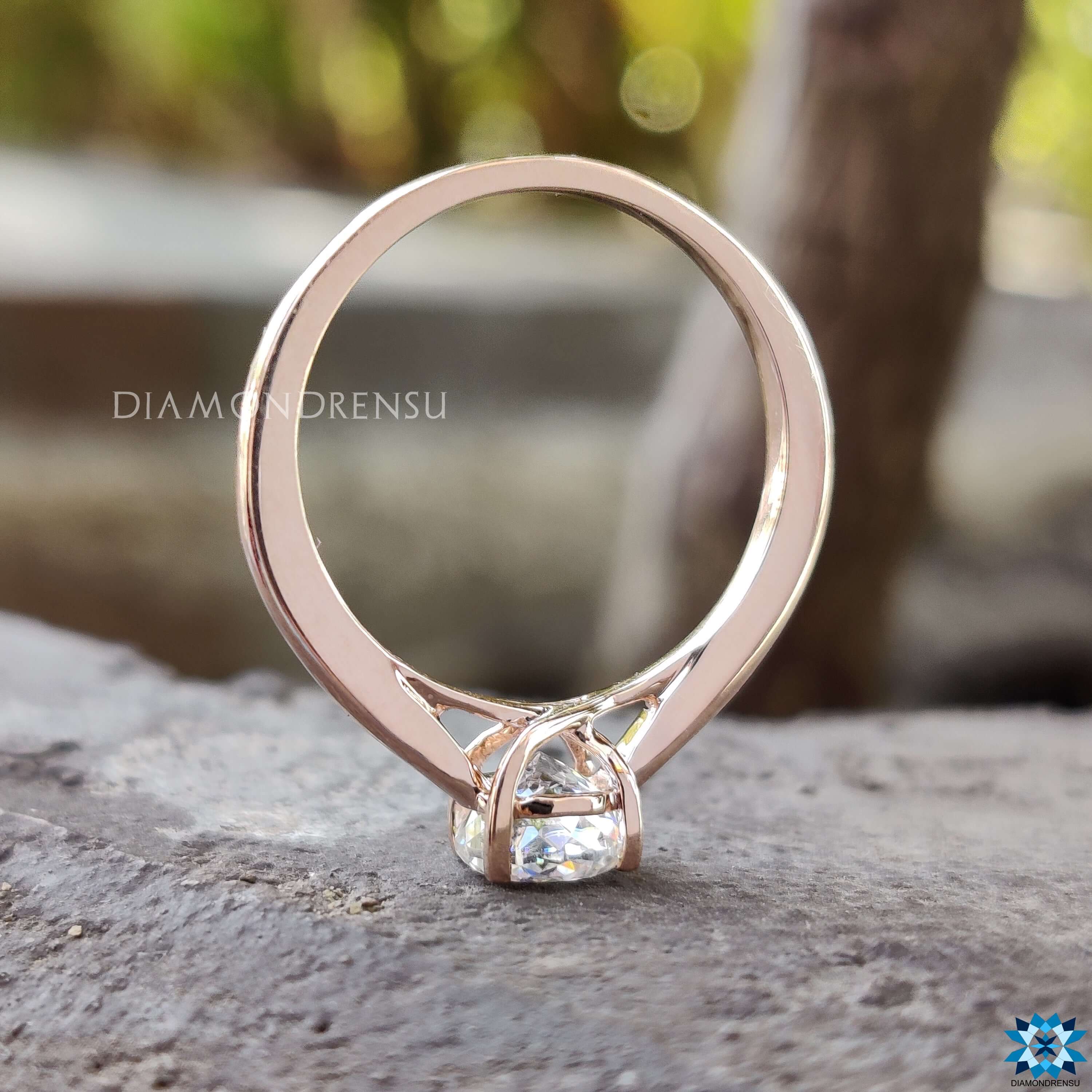 Diamond Solitaire Engagement Ring with Infinity Detail Bridge
