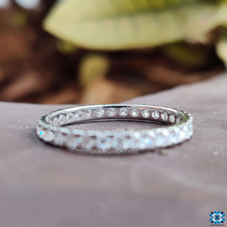 Moissanite eternity band crafted for everlasting beauty.