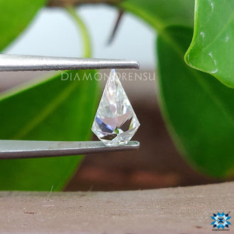 Loose Moissanite stone from Diamondrensu featured in Spear Cut for modern engagement designs.