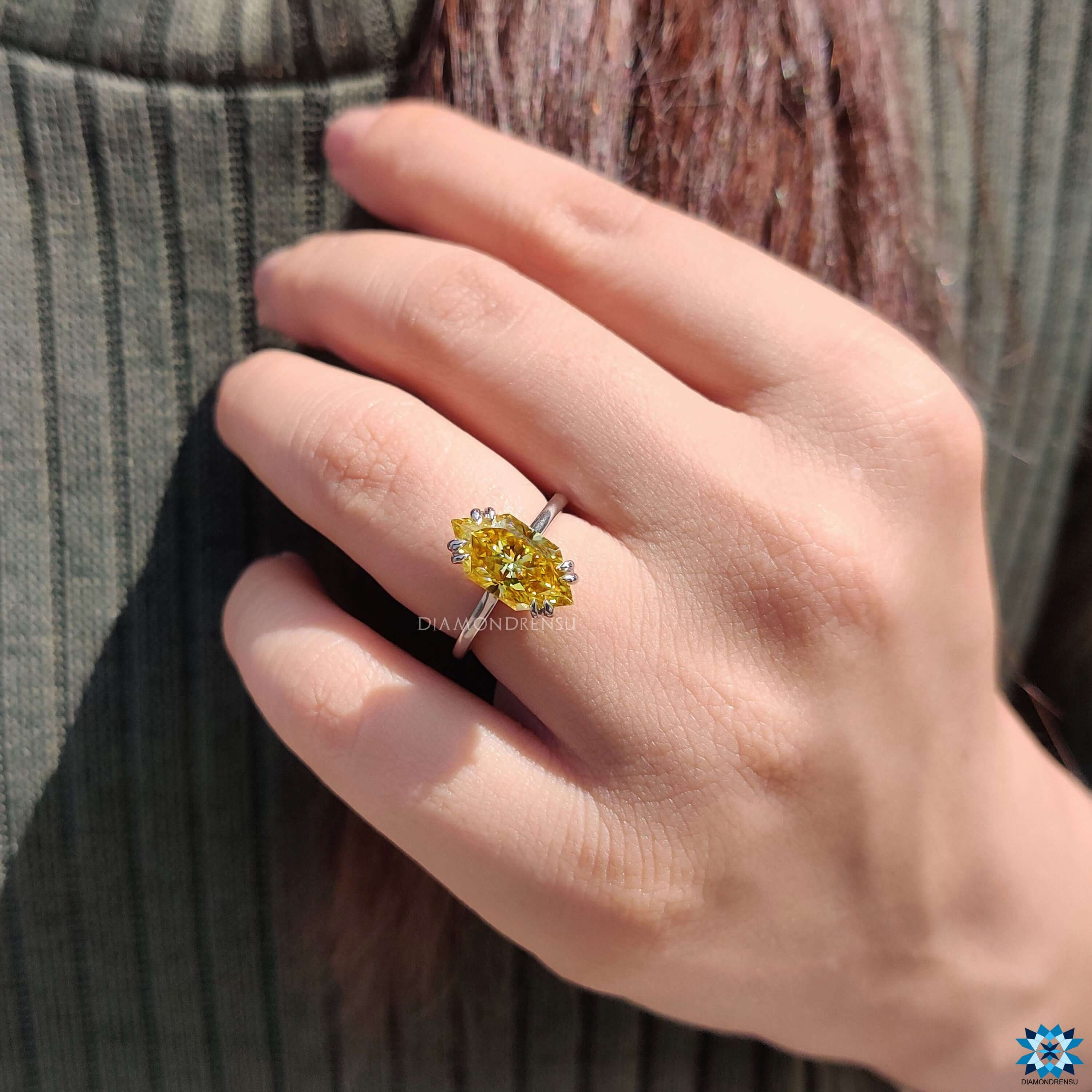 canary yellow moissanite ring