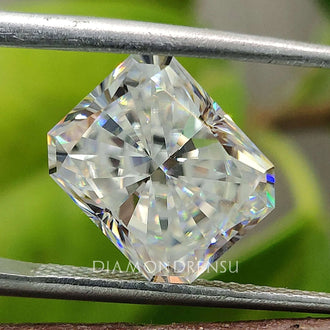 Radiant Cut Moissanite in 4.21 carat Moissanite shape used in custom engagement rings by Diamondrensu Moissanite.