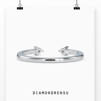 Two stone wedding band with handmade jewelry craftsmanship from DiamondRensu.
