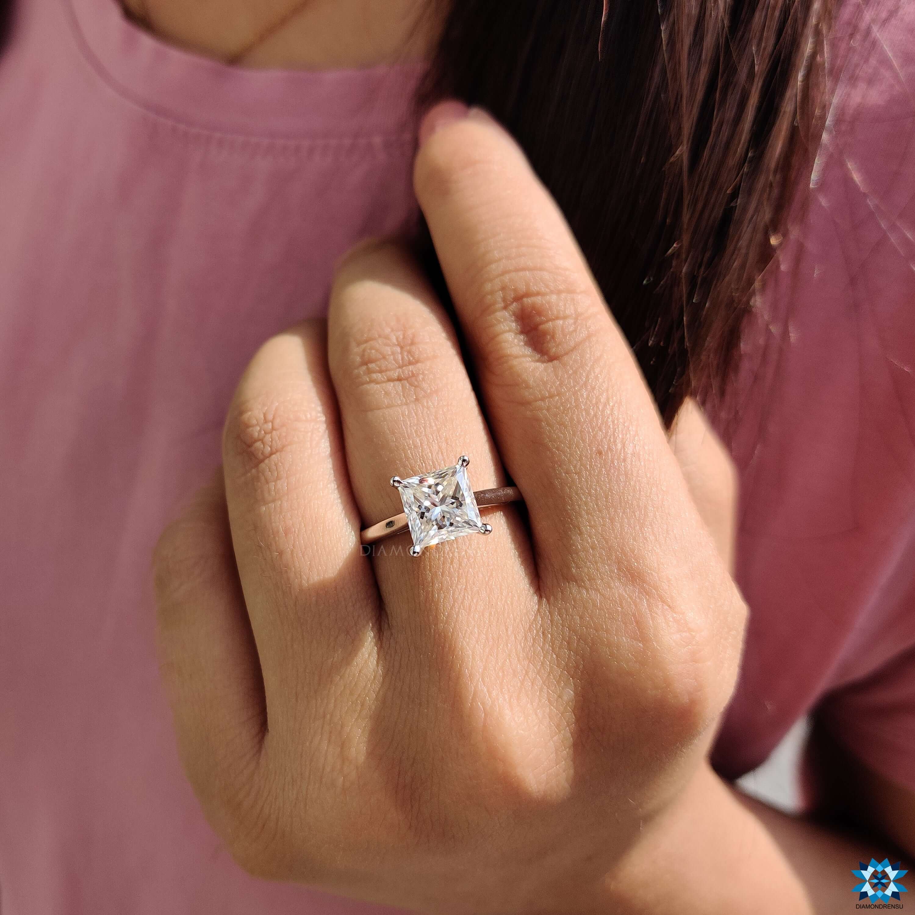 unique moissanite engagement ring