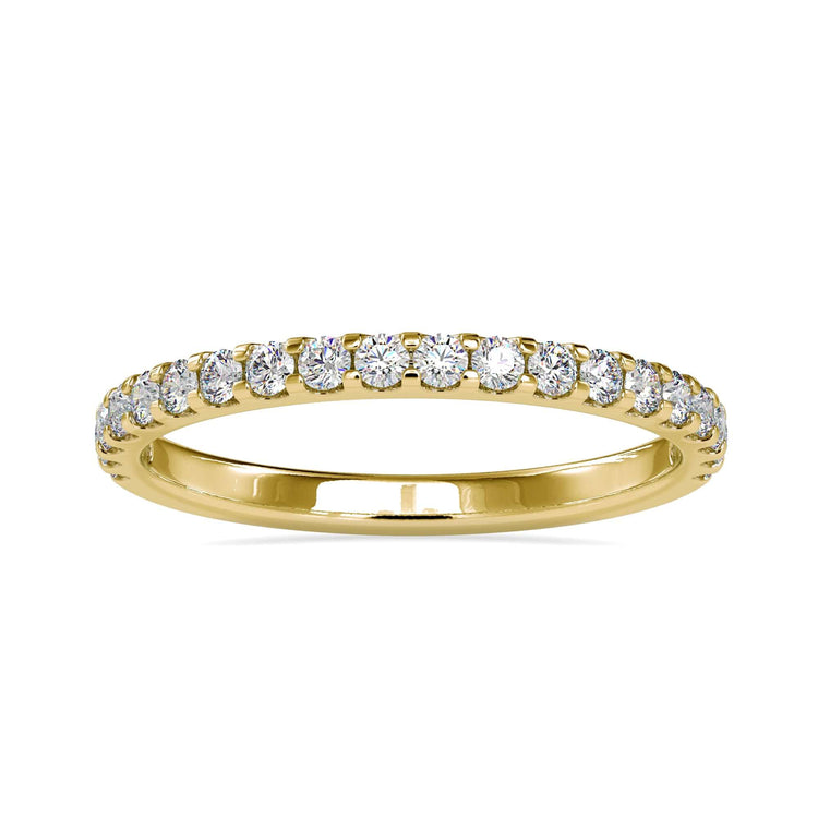 Round diamond band in white gold, igi certified for quality

