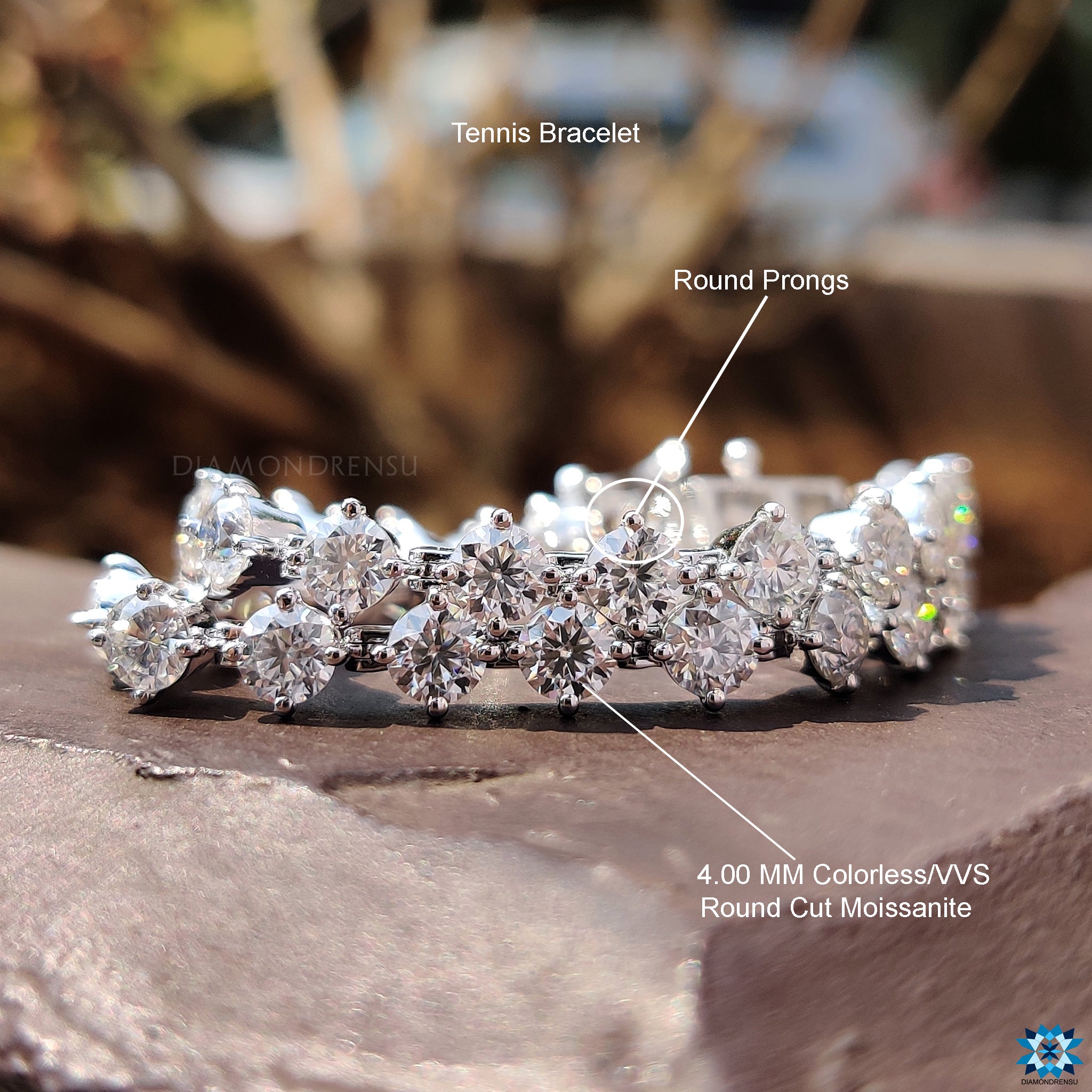 EWYA Real Moissanite Bracelet 0.5ct 5mm 925 Sterling Silver Full Diamond  with GRA for Women Bracelets Wedding Party Fine Jewelry