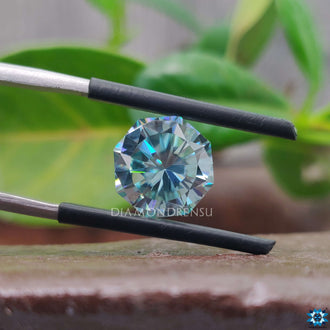 Elegant octagon moissanite glowing with moissanite stone clarity.
