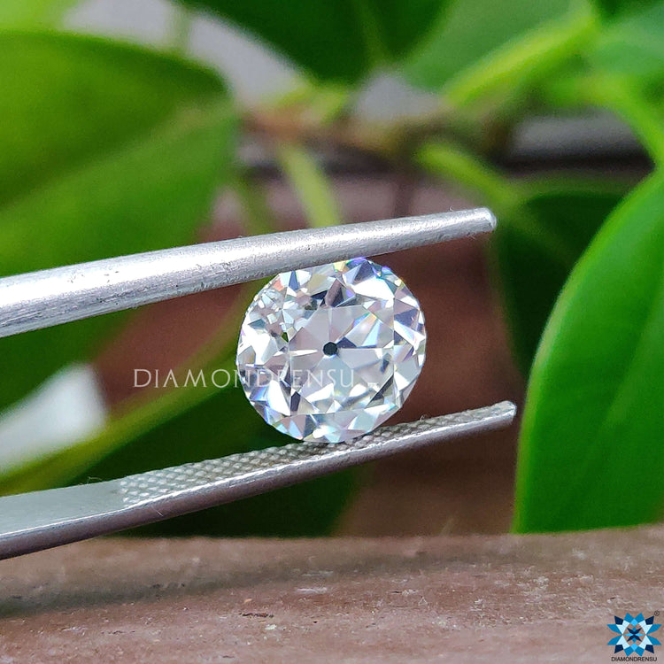 Old European Cut featured as a round moissanite loose stone.
