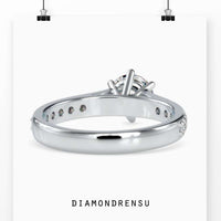 Lab grown diamond engagement ring in a classic pave setting