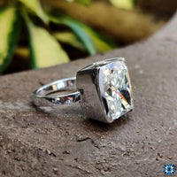 Stunning elongated cushion cut moissanite crafted with care.
