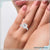 4.99 TCW Round Moissanite Scallop Pave set Unique Moissanite Engagement Ring
