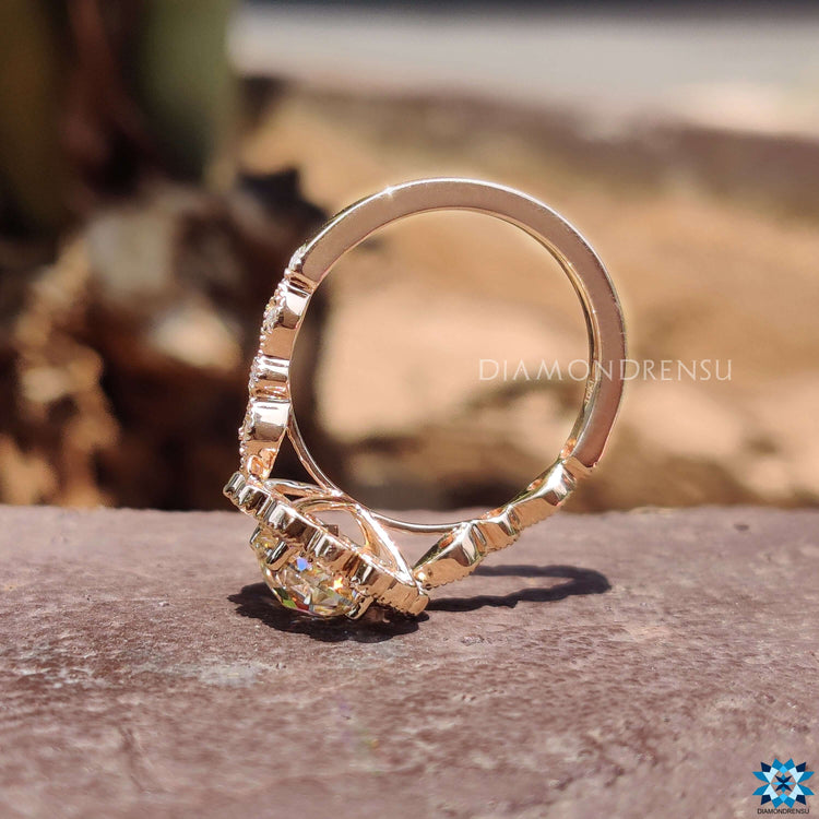 unique moissanite engagement ring - diamondrensu