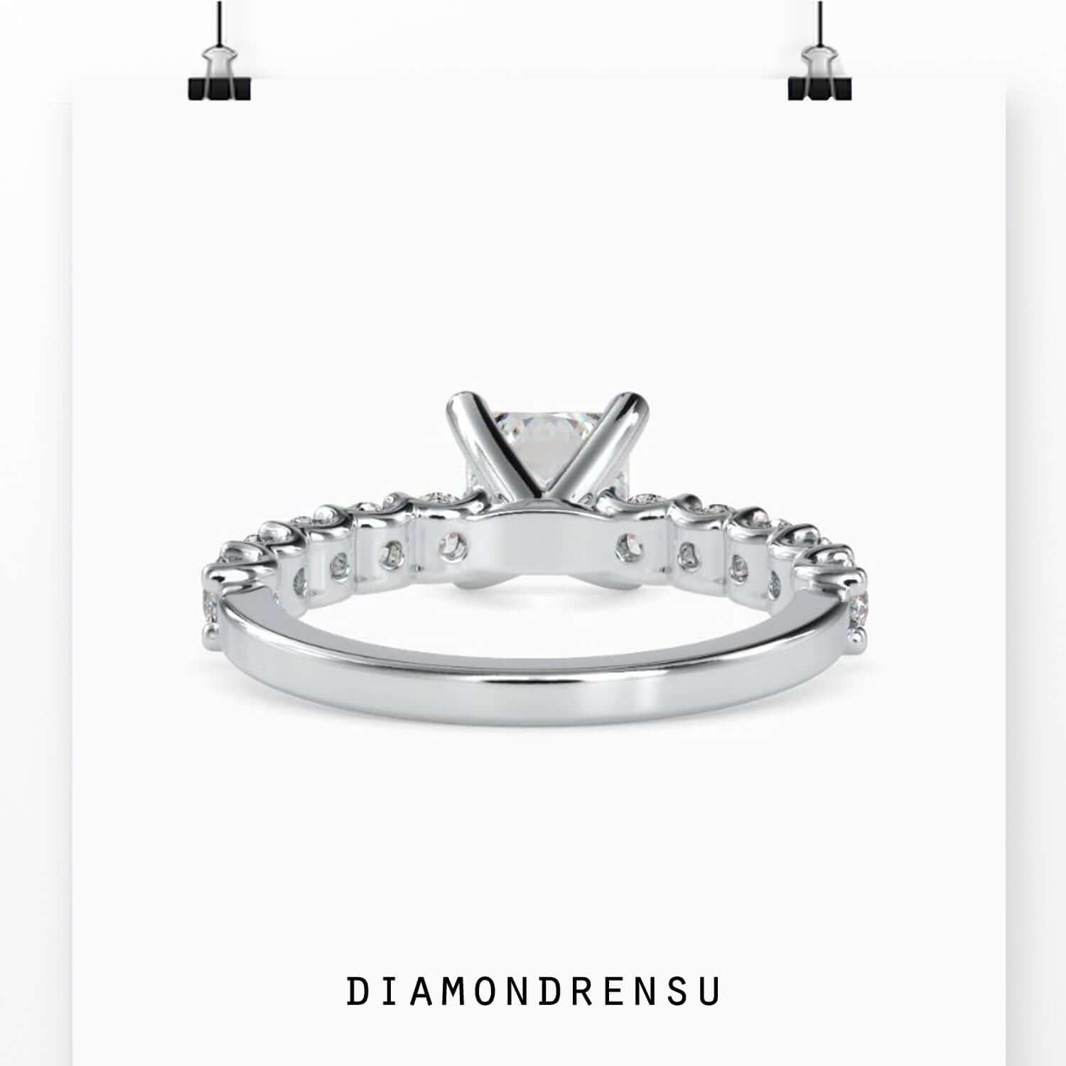 princess cut moissanite engagement ring - diamondrensu