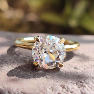 Old European Cut Engagement Ring round solitaire engagement ring round solitaire ring
