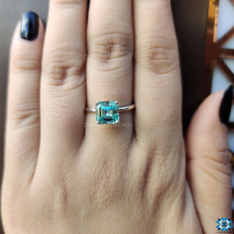 Gorgeous gold solitaire engagement ring with radiant charm
